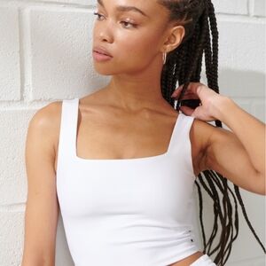 Abercrombie & Fitch YPB White Square Neck Tank Top